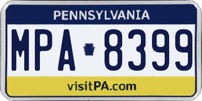 PA license plate MPA8399