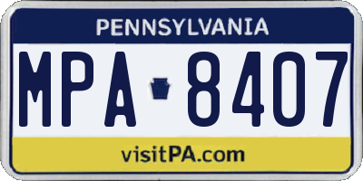PA license plate MPA8407