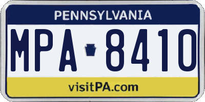 PA license plate MPA8410