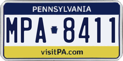 PA license plate MPA8411