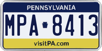 PA license plate MPA8413