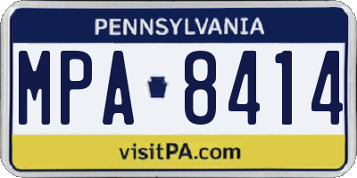 PA license plate MPA8414