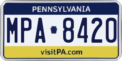 PA license plate MPA8420