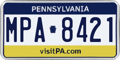 PA license plate MPA8421