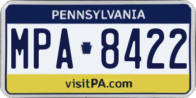 PA license plate MPA8422