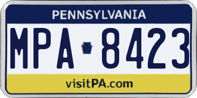 PA license plate MPA8423