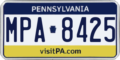 PA license plate MPA8425