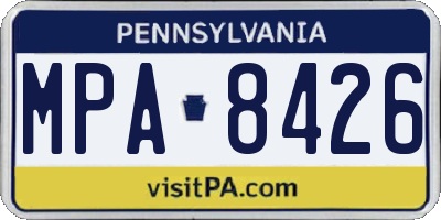 PA license plate MPA8426