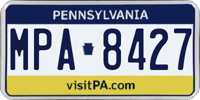 PA license plate MPA8427