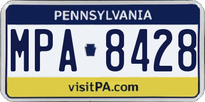 PA license plate MPA8428