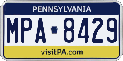 PA license plate MPA8429