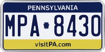 PA license plate MPA8430