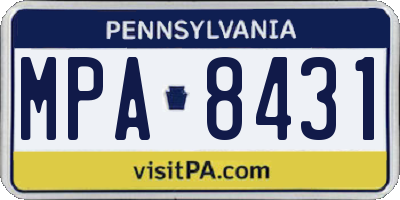 PA license plate MPA8431