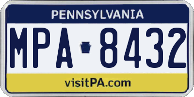 PA license plate MPA8432