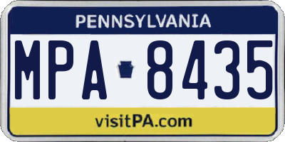 PA license plate MPA8435
