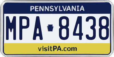 PA license plate MPA8438