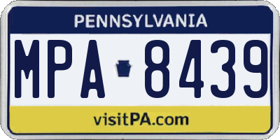 PA license plate MPA8439