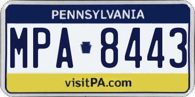 PA license plate MPA8443