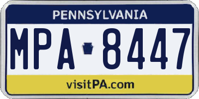 PA license plate MPA8447