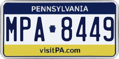 PA license plate MPA8449
