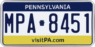 PA license plate MPA8451