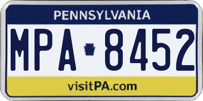PA license plate MPA8452
