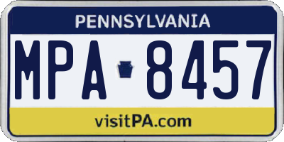 PA license plate MPA8457