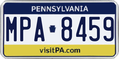 PA license plate MPA8459