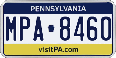 PA license plate MPA8460