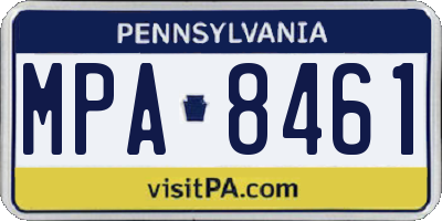 PA license plate MPA8461