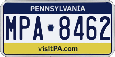 PA license plate MPA8462