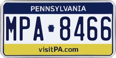 PA license plate MPA8466