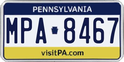 PA license plate MPA8467