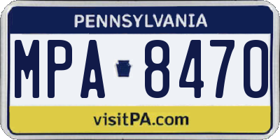 PA license plate MPA8470