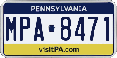 PA license plate MPA8471
