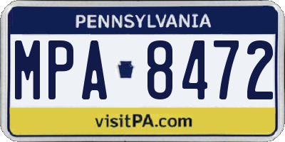 PA license plate MPA8472