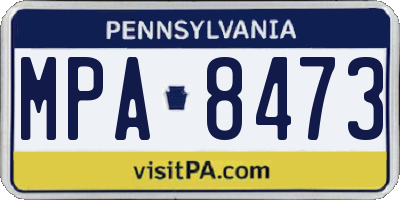 PA license plate MPA8473