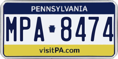 PA license plate MPA8474
