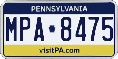 PA license plate MPA8475