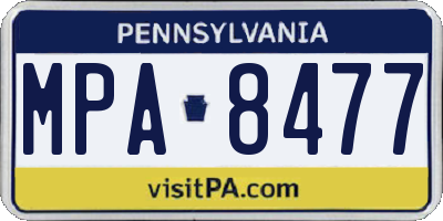 PA license plate MPA8477