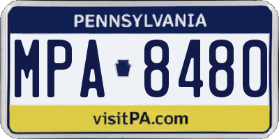 PA license plate MPA8480