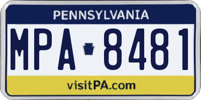 PA license plate MPA8481