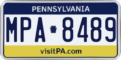 PA license plate MPA8489