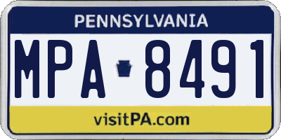 PA license plate MPA8491