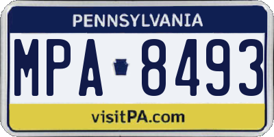 PA license plate MPA8493