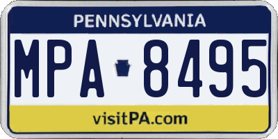 PA license plate MPA8495
