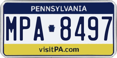 PA license plate MPA8497
