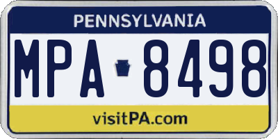 PA license plate MPA8498