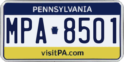 PA license plate MPA8501