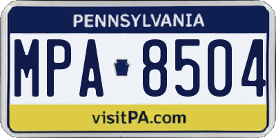 PA license plate MPA8504